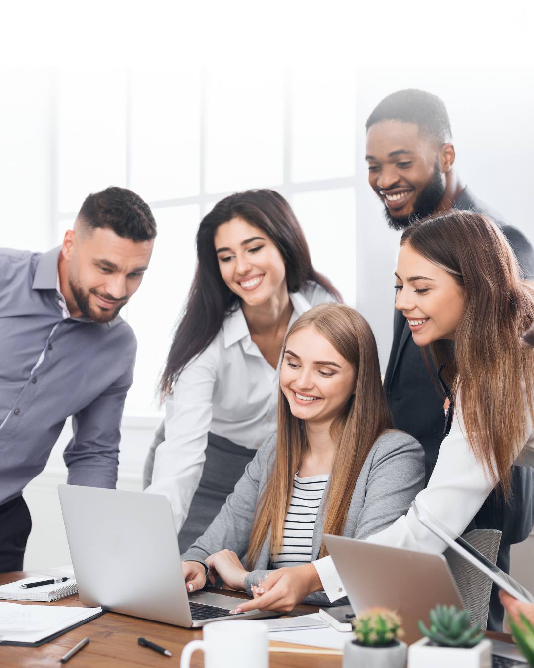 Woman using whiteboard in conference room